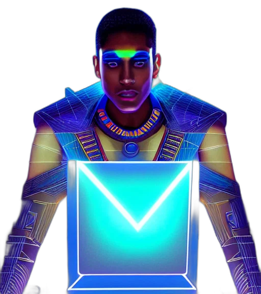 robot, jacket, staff, face transparent PNG cut-out