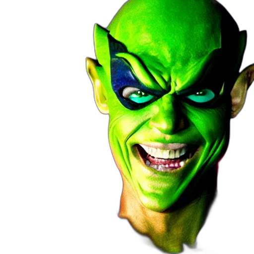 mask, face, creature, 3d render, photorealistic, concept art, comic book art, jim transparent PNG cut-out