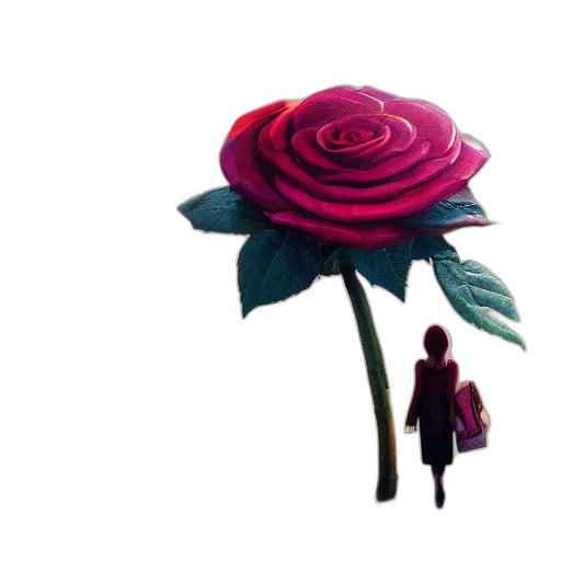 flower, umbrella, dress, jewelry, 3d render, concept art, vaporwave, photorealistic transparent PNG cut-out