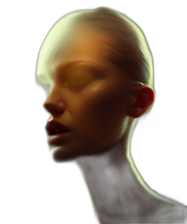 face, mask, hair, jewelry, photorealistic, 3d render, concept art, oil painting transparent PNG cut-out