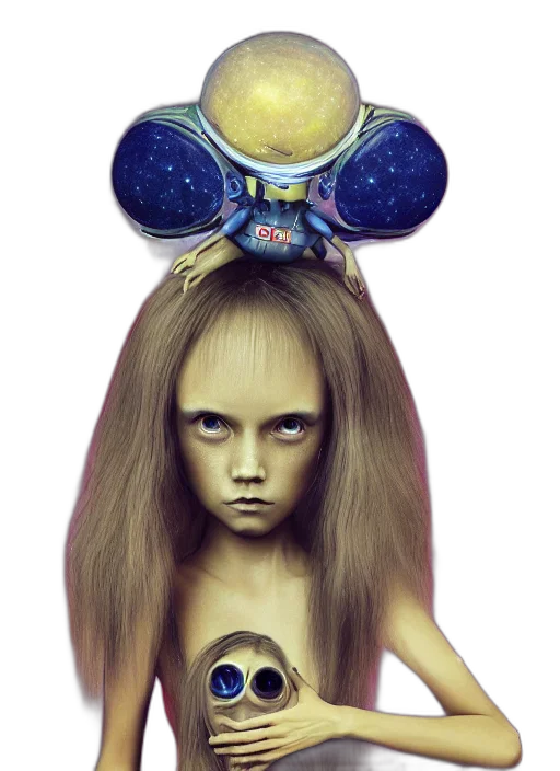 mask, hair, creature, robot, fantasy art, concept art, photorealistic, 3d render transparent PNG cut-out