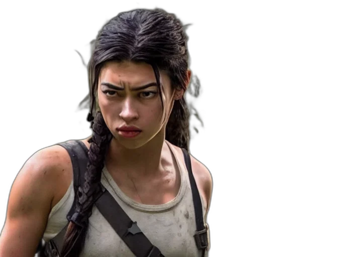 concept art, photorealistic, film, still, amber, midthunder, lara, croft transparent PNG cut-out