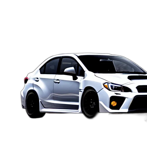 car, 3d render, photorealistic, concept art, cartoon, wrx, style, borderlands transparent PNG cut-out
