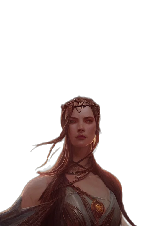 crown, jewelry, dress, face, fantasy art, concept art, comic book art, photorealistic transparent PNG cut-out