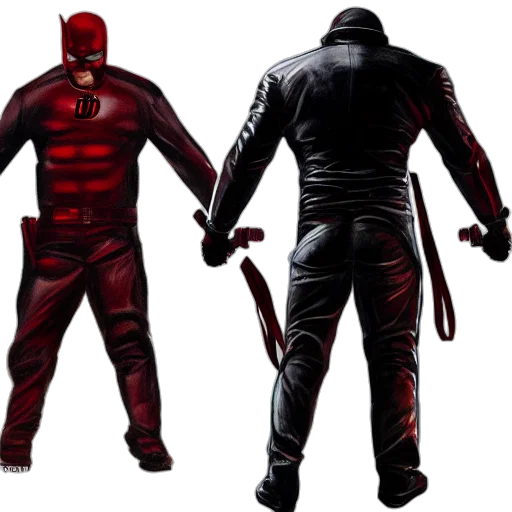concept art, comic book art, red, daredevil, leather, suit, painting, concept transparent PNG cut-out