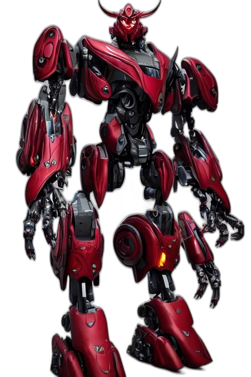 robot, concept art, 3d render, red transparent PNG cut-out