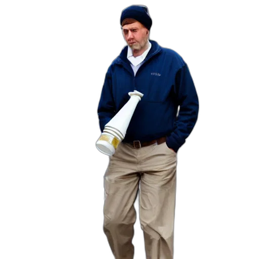 staff, jacket, hat, umbrella transparent PNG cut-out