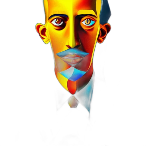 face, mask, robot, staff, 3d render, photorealistic, concept art, cartoon transparent PNG cut-out