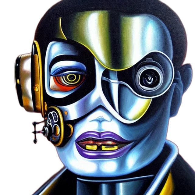 robot, mask, face, cyberpunk, comic book art, concept art, photorealistic, beautiful transparent PNG cut-out