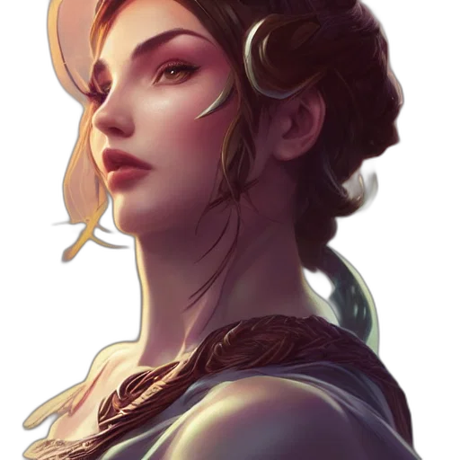 crown, face, staff, dress, fantasy art, concept art, photorealistic, pixel art transparent PNG cut-out