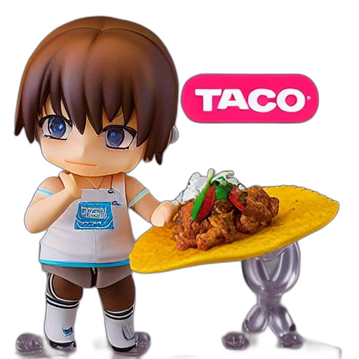 food, taco, nendoroid, figurine, detailed, product, photo transparent PNG cut-out