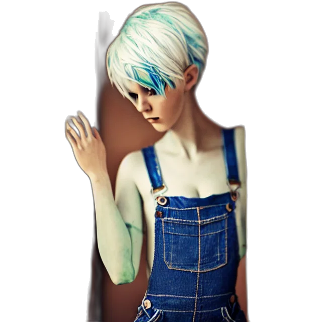 dress, robot, staff, concept art, 3d render, fantasy art, photorealistic, blue transparent PNG cut-out