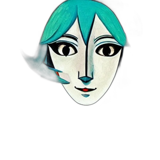 mask, face, jewelry, staff, cartoon, vaporwave, anime, concept art transparent PNG cut-out
