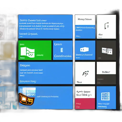3d render, blue, windows transparent PNG cut-out