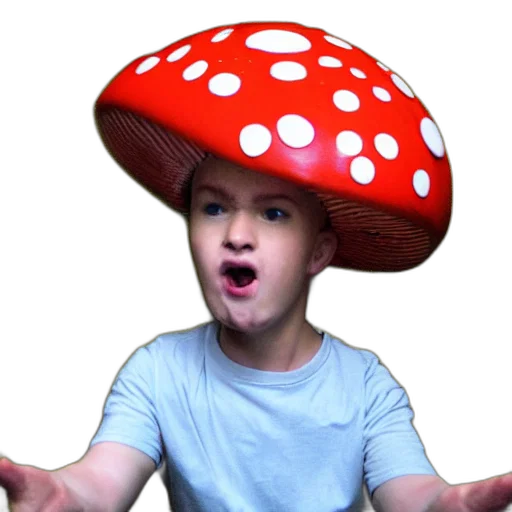 hat, creature, crown, umbrella, 3d render, photorealistic, concept art, maxmushroom transparent PNG cut-out
