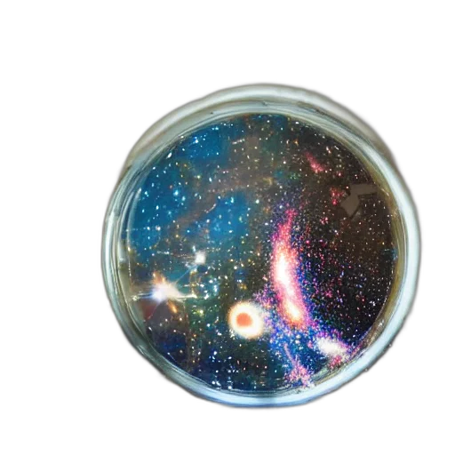 jewelry, crown, hair, bottle, photorealistic, outer space, galaxies, planets transparent PNG cut-out