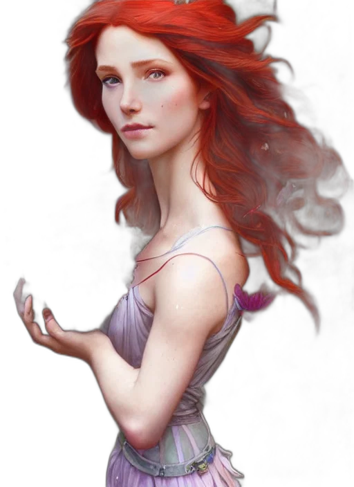 dress, face, fantasy art, photorealistic transparent PNG cut-out