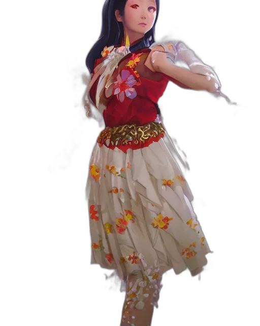 dress, staff, 3d render, photorealistic transparent PNG cut-out