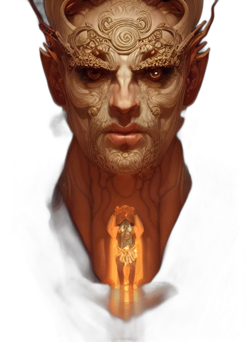 face, mask, staff, creature transparent PNG cut-out