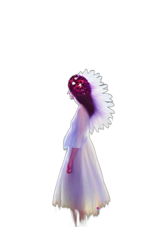 dress, creature, staff, hair, concept art, pixel art, fantasy art, 3d render transparent PNG cut-out