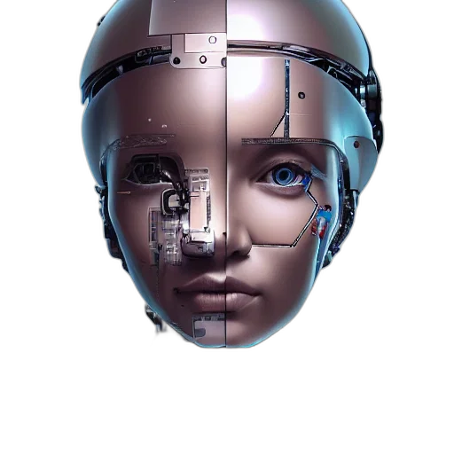 robot, face, mask, cyberpunk transparent PNG cut-out