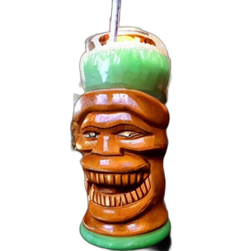 bottle, staff, food, mask, 3d render, trader, vic, tiki transparent PNG cut-out