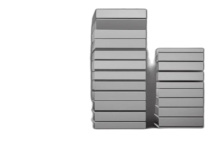 3d render, monochrome, rendering, stacked transparent PNG cut-out