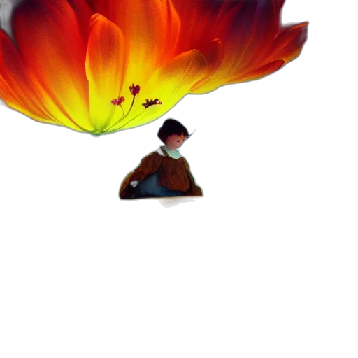 flower, umbrella, staff, hat transparent PNG cut-out