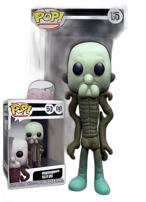 creature, concept art, 3d render, funko, pop, figure, handsome, squidward transparent PNG cut-out