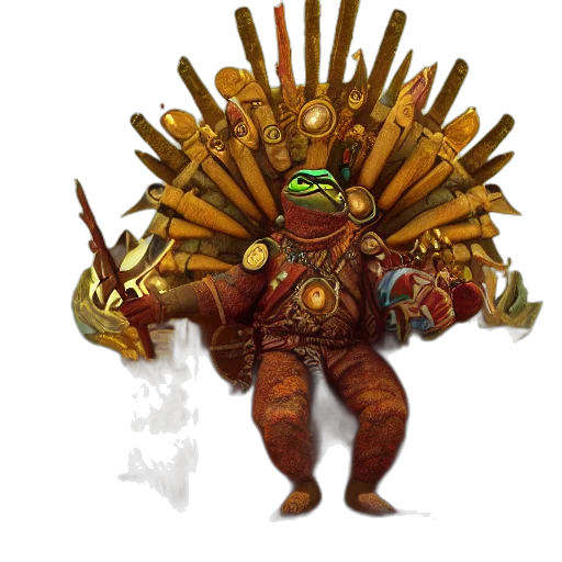 weapon, staff, crown, creature transparent PNG cut-out