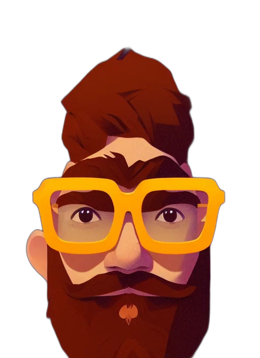 face, staff, mask, cartoon, pixel art, concept art, 3d render, ginger transparent PNG cut-out