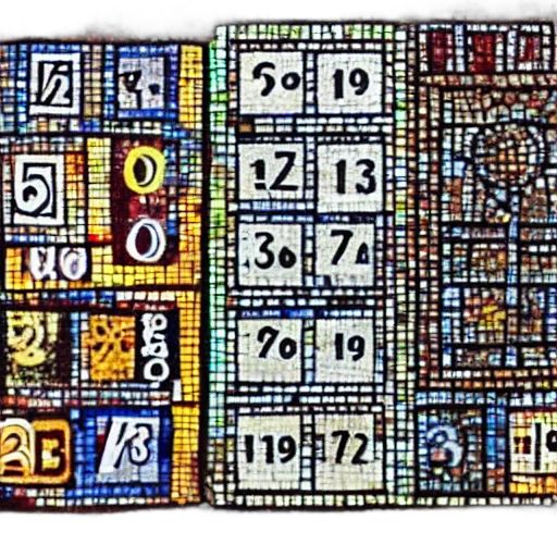 whole, numbers, written, mosaic transparent PNG cut-out