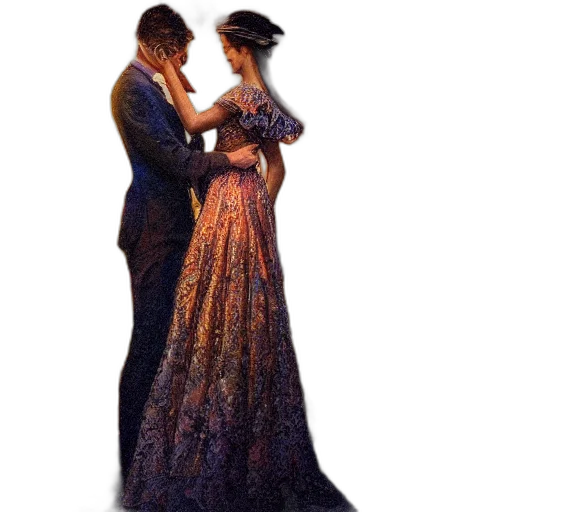 dress, crown, oil painting, photorealistic transparent PNG cut-out