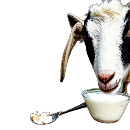 food, animal, photo, goat, eating, yogurt transparent PNG cut-out