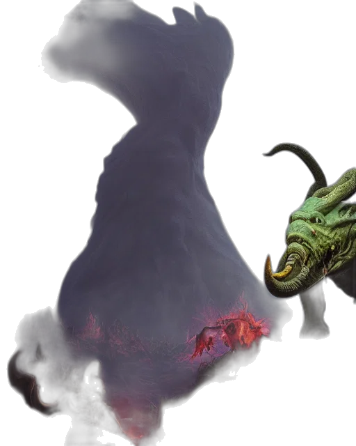 dragon, creature, animal, staff transparent PNG cut-out