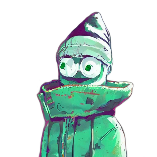 jacket, mask, staff, hat transparent PNG cut-out