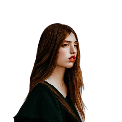 face, dress, hair, jacket transparent PNG cut-out