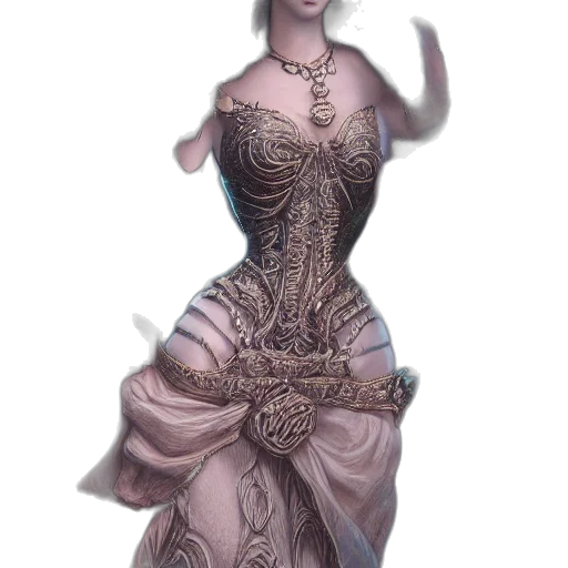 dress, crown, jewelry, staff, fantasy art, concept art, 3d render, photorealistic transparent PNG cut-out