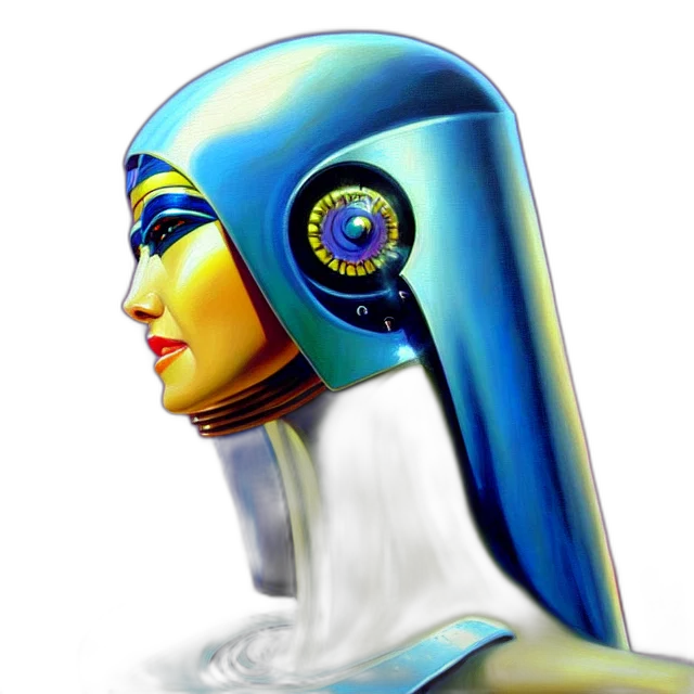 robot, jewelry, mask, face, concept art, 3d render, fantasy art, photorealistic transparent PNG cut-out