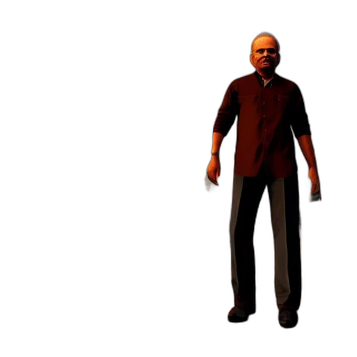 jacket, staff, creature, robot transparent PNG cut-out