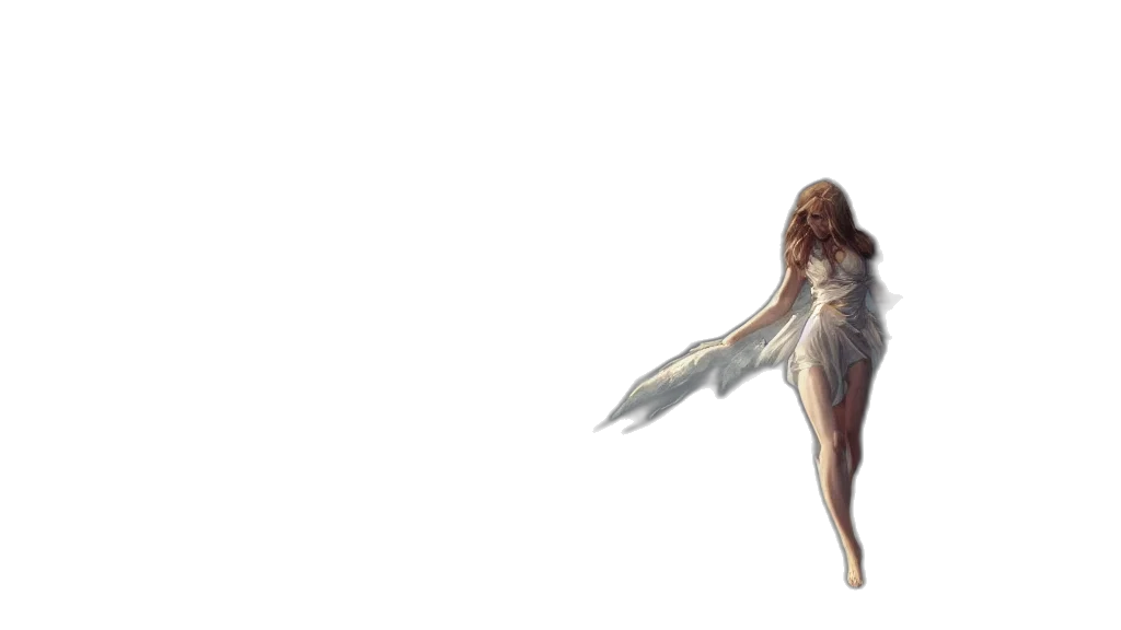creature, dress, weapon, hair, concept art, fantasy art, 3d render, pixel art transparent PNG cut-out