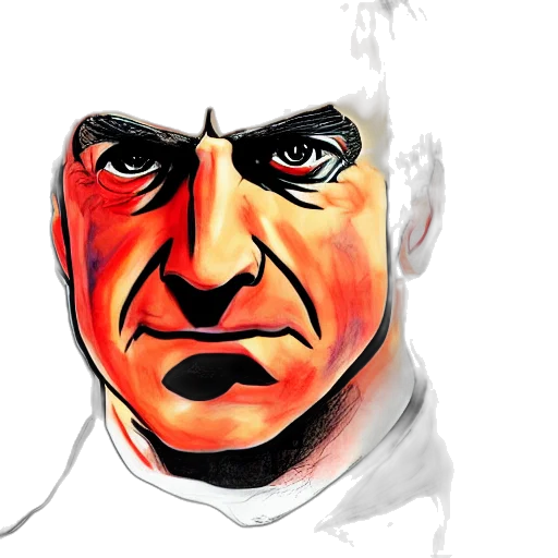 face, photorealistic, comic book art, concept art, cartoon, bilateral, half, split transparent PNG cut-out