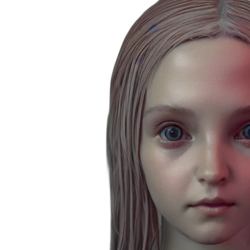 face, 3d render, photorealistic, concept art, fantasy art, pastel, portrait, childlike transparent PNG cut-out