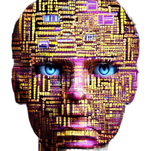 robot, face, mask, cyberpunk transparent PNG cut-out