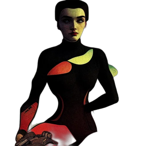dress, jewelry, staff, robot transparent PNG cut-out