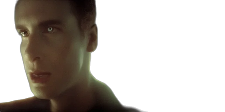 face, photorealistic, 3d render, neon lights transparent PNG cut-out