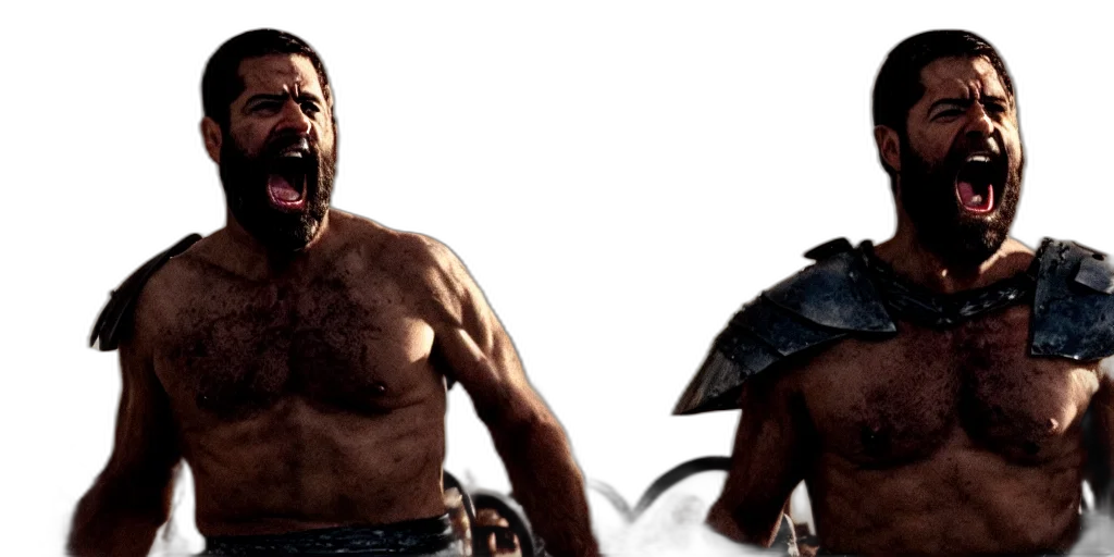 concept art, 3d render, cinematic, film, still, joe, biden, leonidas transparent PNG cut-out
