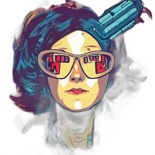 face, staff, weapon, comic book art transparent PNG cut-out