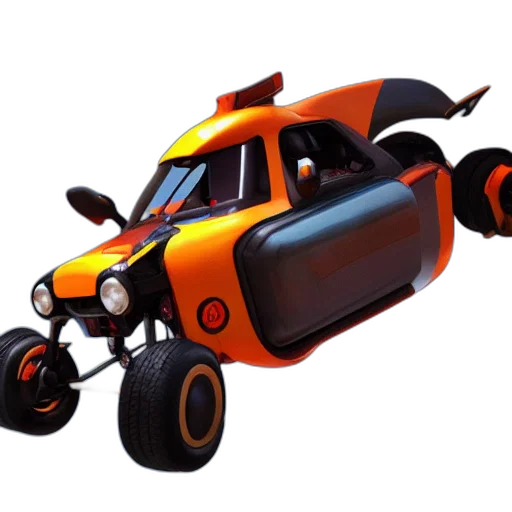 car, weapon, concept art, 3d render, flying, donkey, octane, render transparent PNG cut-out