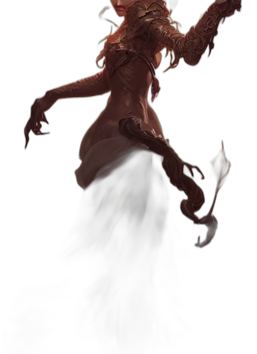 creature, staff, dress, dragon transparent PNG cut-out